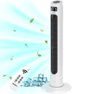 Ndy-dt5 Maxkare 30 Tower Fan Oscillating Cooling Remote Control 3 Speeds Wind Mode