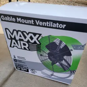 Cx2500 Maxx Air Gable Mount Attic Fan 1650cfm Galvanized Steel Electric Powered Green
