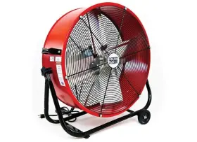 Bf24tfredups Maxx Air Fan 24 Inch 2-fan Speeds Drum With Snap-on Wheels - Red