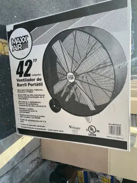 Bf42bdpeblk Maxxair Brand New Maxx Air Pro Flex 42 Inch 2-speed Drum Fan With Wheels - Black #bf42bdpeblk