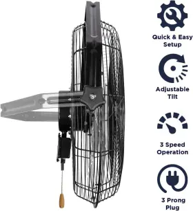 Hvwm18ups Maxxair Maxx Air Wall Mount Fan Commercial Grade 18 Inch Residential For Garage Shop #3