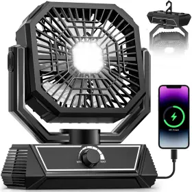 Meriied 702401283487 Portable Camping Fan With 20000mah Rechargeable Battery Usb-c Powere