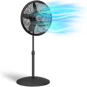 1827 Metal Products Oscillating Pedestal Fan Adjustable Height 3 Speeds For Bedroom Living Room