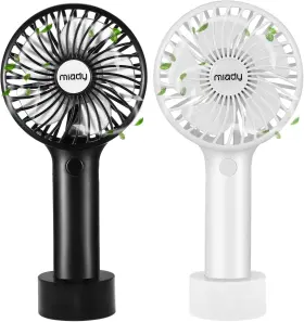 Pf04 Miady 313115417428 2-pack Upgraded 5000mah Portable Handheld Fan 3 Speed Mini Usb Strong Wind 7-20