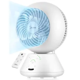 Msfat06r6ww Midea 6 Inch Table Fan 5 Speed 85 Auto Oscillation Remote Quiet White