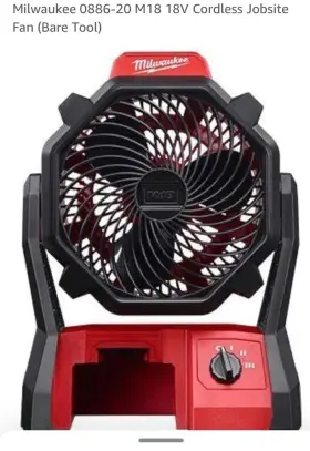 0886-80 Milwaukee Fan 18v Max Cordless Power Supply Jobsite Fan. No Battery Box New