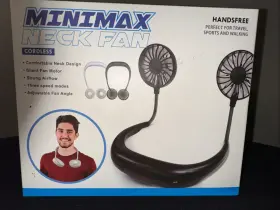 Sj-nf586 Minimax Neck Fan Nib Cordless Handsfree Strong Airflow 3 Speed Modes Quite