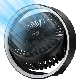 N601 Minthouz Portable Desk Fan 180 Rotation Usb Rechargeable Battery Operated Silent Hang
