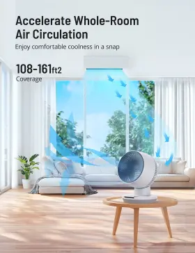 Mirdred 678233412314 Air Circulator Fan 11 Inch Oscillating Table With Led Display 70ft Powe #3