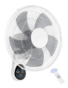 Mirdred 719710496637 Wall Mount Fan 16 Inch 5 Blades Speeds With Remote Control 90 De