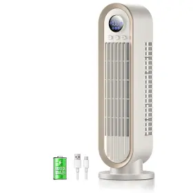 Misby 602581633747 Desk Fans Small Quiet 13 Inch Office Fan For Saving Space 4000mah Battery O