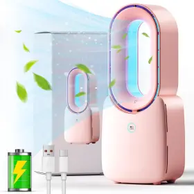 Fan11.8 Misby 769891138475 By Desk Fan Rechargeable Battery Powered Or Usbpowered Bladeless Inch Po