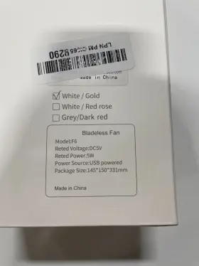 F6-b2 Misby F6 Bladeless Desk Office Bedroom Fan Quiet Usbc Cable #2