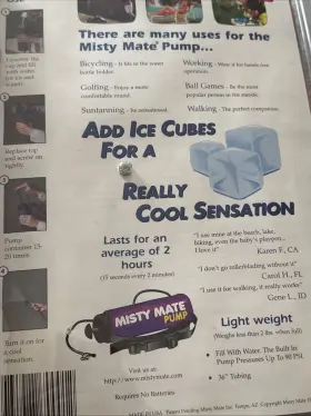 Mistymate 731687700012 New Misty Mate Personal Portable Air Cooler Mister Pump With Belt Teal Purple Vtg #3