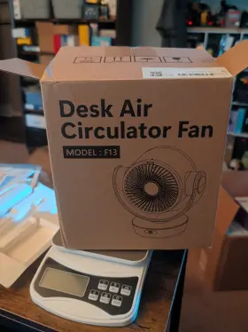 Mitreal 008678706194 Desk Fan For Bedroom - 8000mah Rechargeable Air Circulator Black