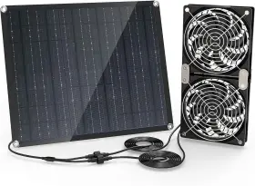 Yth-60 Moajerry 30w Dual Solar Fan For Outside Greenhouse Shed Chicken Coop With Ipx7 Waterproof