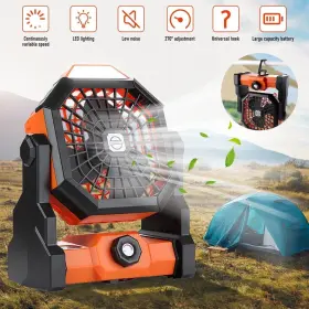 X20-fan Mobil Fan Portable 7800mah Battery Powered Tent Lantern With Led Light