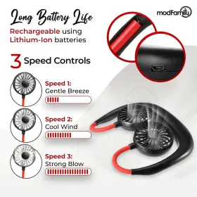 Modfamily Products That Simplify Life 745557006951 Portable Neck Fan - Versatile 360 Rotatable With 3 Modes #2