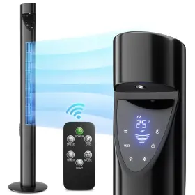 Mollie 840256420906 Oscillating Quiet Tower Fan With Remote Control 3 Speeds 12h Timer Portable L