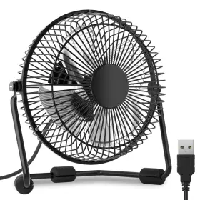 A25-tbf-001-4in-bk Mollie 4 Inch Small Usb Desk Fan For Home Office Bedroom Mini Personal Desktop Air
