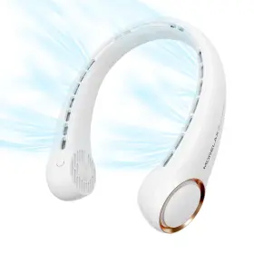 F312 Morelax 797417462971 Neck Fan Usb Rechargeable Personal 3 Speeds Adjustable Large Air Outle