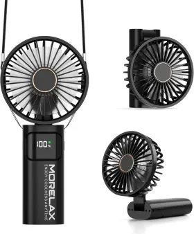 Morelax 797457941252 Portable Handheld Fan Usb Rechargeable Foldable Mini Personal 5200mah 180