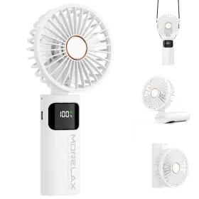 F313 Morelax 797457941276 Portable Handheld Fan Usb Rechargeable Foldable Mini Personal 5200mah