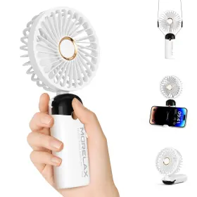 F315 Morelax 797457941290 Handheld Mini Fan Usb Rechargeable Fodable Personal Fans Small White