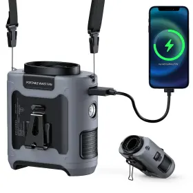 Morsisho 781111182549 Portable Waist Fan Rechargeable 10000mah Belt Shirt Clip On For Body Cool