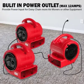 Mounto 766287103741 1/5hp Air Mover 800cfm Blower Fan Carpet Floor Drying - 3-speed Compact A #3
