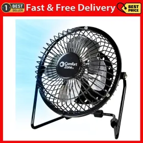 Mr. Brands Llc. 313103926918 Comfort Zone Mini Desk Fan Usb Or Power Cord Portable All Metal 360 Tilt