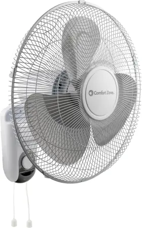 Mr. Brands Llc. 711181849233 Comfort Zone 16-inch Wall Mount Fan Oscillating Indoor With 3 Speed Setting