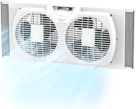 Cz319-ec Mr. Brands Llc. Comfort Zone Twin Window Fan With Reversible Airflow Control 9 Inch Auto-locki