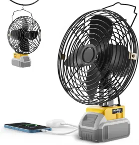 Mtiolhig 313046778735 Battery Powered Fan Portable Compatible With Dewalt 20v Max 21w 3000rpm