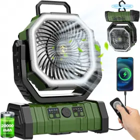 Hy-12-fx Multper 20000mah Rechargeable Portable Camping Fan Usb Battery Operated Powered Shaking