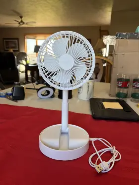 76238 My Foldaway Collapsible Table/desk Fan White Usb/battery Powered Model