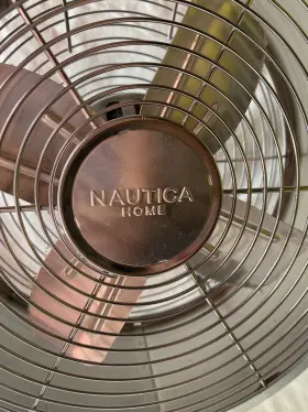 Nautica 236300555371 Retro Metal Table Desk Fan 2 Speed High/low Copper And Stainless Steel #2