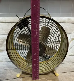 Fe-20 Nautica Home Banana Yellow Round Metal Retro Look 2 Speed 10 Inch Fan Excellent #2
