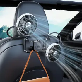 F312 Nauttxon 702214855468 Tesla Car Fan For Backseat Kids - Medium Black And White