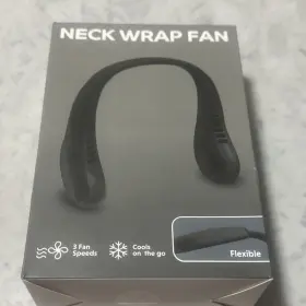Mu38020 Neck Wrap Fan Flexible 3 Speeds Usb Rechargeable 800mah Battery Black