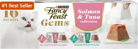 Nestl Purina Wet High Velocity 711181533613 Fancy Feast Gems Pate Cat Food Mousse Salmon Or Tuna And A Halo Of Savory Gravy
