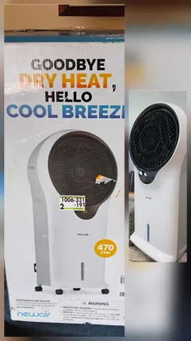 Nec500wh00 Newair Nec500whoo 470 Cfm 3 Speed Portable Evaporative Cooler And Fan 250 Sq. Ft