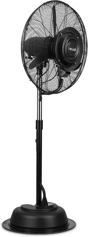 Nmf7k5bk00 Newair 24 Inch Pedestal Misting Fan 7500 Cfm Mist Levels Water Tank 3 Speeds Black