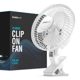 Fan360 Nexair 804595371046 6inch Clip On Degree Rotationtwo Speed Portable Fan With Strong Clam