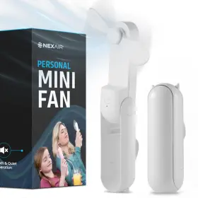 Nexair B0b7q5vc79 Handheld Mini 2 Speed Portable Fan Rechargeable Hand Power Bank