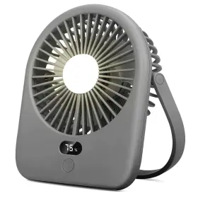 Df611 Nezylaf Portable Desk Fan With Led Light Rechargeable 2000mah Battery Operated Personal