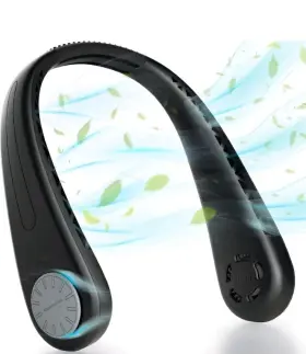 Ninetingel 744173815428 Portable Neck Fan. Bladeless Fan For Indoor Outdoor Travelling Usb 3 Speed