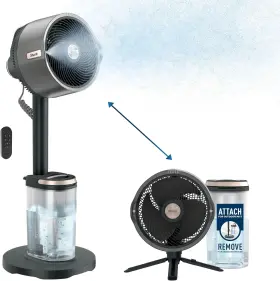 Ninja 445035741741 Flexbreeze Pro Mist Fan Indoor And Outdoor Integrated Misting Pedestal To Tabl