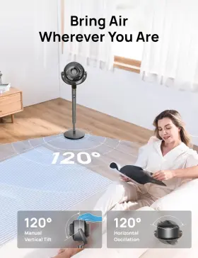 No 810142853941 Smart Fan For Bedroom 120 Oscillating Standing Quiet Pedestal Fans
