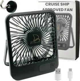 Nm-cruise-fan-b4-bl Nordmoose Original Cruise Fan - Magnetic Base Hook Usb Rechargeable Portable Travel